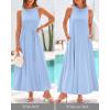 imageBTFBM 2025 Women Summer Sleeveless Dress Crew Neck Casual Loose Sundress Bubble Hem Flowy Tank Maxi Dresses with PocketsLight Blue