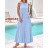imageBTFBM 2025 Women Summer Sleeveless Dress Crew Neck Casual Loose Sundress Bubble Hem Flowy Tank Maxi Dresses with PocketsLight Blue