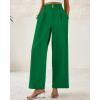 imageBTFBM Women Wide Leg Dress Pants 2025 High Waisted Button Pleated Business Casual Trousers Office Work Palazzo PantsGreen