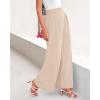 imageBTFBM Womens Elegant Flowy Dress Pants Front Pleated High Waisted Casual Wide Leg Loose Palazzo Trousers with PocketsBeige