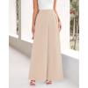 imageBTFBM Womens Elegant Flowy Dress Pants Front Pleated High Waisted Casual Wide Leg Loose Palazzo Trousers with PocketsBeige