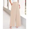 imageBTFBM Womens Elegant Flowy Dress Pants Front Pleated High Waisted Casual Wide Leg Loose Palazzo Trousers with PocketsBeige