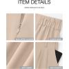 imageBTFBM Womens Elegant Flowy Dress Pants Front Pleated High Waisted Casual Wide Leg Loose Palazzo Trousers with PocketsBeige