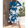 imageBTFBM Womens Fall Fashion 2024 Floral Maxi Dress Casual Crewneck Long Sleeve Ruffle Flowy Cocktail Wedding Guest DressesWhite Floral Lake Blue