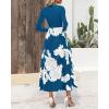imageBTFBM Womens Fall Fashion 2024 Floral Maxi Dress Casual Crewneck Long Sleeve Ruffle Flowy Cocktail Wedding Guest DressesWhite Floral Lake Blue