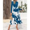 imageBTFBM Womens Fall Fashion 2024 Floral Maxi Dress Casual Crewneck Long Sleeve Ruffle Flowy Cocktail Wedding Guest DressesWhite Floral Lake Blue