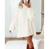 imageBTFBM Womens Long Pullover Sweaters 2024 Fall Winter Mock Neck Long Sleeve Thick Oversized Casual Knitted Jumper TopsBeige White