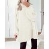 imageBTFBM Womens Long Pullover Sweaters 2024 Fall Winter Mock Neck Long Sleeve Thick Oversized Casual Knitted Jumper TopsBeige White