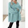 imageBTFBM Womens Long Pullover Sweaters 2024 Fall Winter Mock Neck Long Sleeve Thick Oversized Casual Knitted Jumper TopsBright Lake Blue