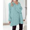 imageBTFBM Womens Long Pullover Sweaters 2024 Fall Winter Mock Neck Long Sleeve Thick Oversized Casual Knitted Jumper TopsBright Lake Blue