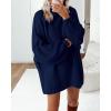 imageBTFBM Womens Long Pullover Sweaters 2024 Fall Winter Mock Neck Long Sleeve Thick Oversized Casual Knitted Jumper TopsNavy