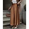 imageBTFBM Womens Satin High Waist Skirts 2024 Summer Fall Outfits Elegant Cocktail Party Flowy ALine Maxi SkirtSolid Coffee