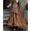 imageBTFBM Womens Satin High Waist Skirts 2024 Summer Fall Outfits Elegant Cocktail Party Flowy ALine Maxi SkirtSolid Coffee