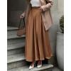 imageBTFBM Womens Satin High Waist Skirts 2024 Summer Fall Outfits Elegant Cocktail Party Flowy ALine Maxi SkirtSolid Coffee