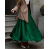 imageBTFBM Womens Satin High Waist Skirts 2024 Summer Fall Outfits Elegant Cocktail Party Flowy ALine Maxi SkirtSolid Dark Green