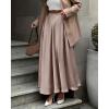 imageBTFBM Womens Satin High Waist Skirts 2024 Summer Fall Outfits Elegant Cocktail Party Flowy ALine Maxi SkirtSolid Light Khaki