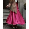 imageBTFBM Womens Satin High Waist Skirts 2024 Summer Fall Outfits Elegant Cocktail Party Flowy ALine Maxi SkirtSolid Rose Red