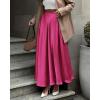 imageBTFBM Womens Satin High Waist Skirts 2024 Summer Fall Outfits Elegant Cocktail Party Flowy ALine Maxi SkirtSolid Rose Red