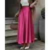 imageBTFBM Womens Satin High Waist Skirts 2024 Summer Fall Outfits Elegant Cocktail Party Flowy ALine Maxi SkirtSolid Rose Red