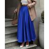 imageBTFBM Womens Satin High Waist Skirts 2024 Summer Fall Outfits Elegant Cocktail Party Flowy ALine Maxi SkirtSolid Royal Blue