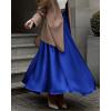imageBTFBM Womens Satin High Waist Skirts 2024 Summer Fall Outfits Elegant Cocktail Party Flowy ALine Maxi SkirtSolid Royal Blue