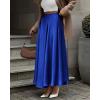 imageBTFBM Womens Satin High Waist Skirts 2024 Summer Fall Outfits Elegant Cocktail Party Flowy ALine Maxi SkirtSolid Royal Blue