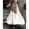 imageBTFBM Womens Satin High Waist Skirts 2024 Summer Fall Outfits Elegant Cocktail Party Flowy ALine Maxi SkirtSolid White