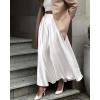 imageBTFBM Womens Satin High Waist Skirts 2024 Summer Fall Outfits Elegant Cocktail Party Flowy ALine Maxi SkirtSolid White