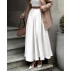 imageBTFBM Womens Satin High Waist Skirts 2024 Summer Fall Outfits Elegant Cocktail Party Flowy ALine Maxi SkirtSolid White