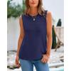 imageBTFBM Womens Sleeveless Sweater Vest 2025 Summer Crew Neck Ribbed Knit Lightweight Pullover Casual Loose Fit Tank TopsNavy