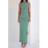 imageBTFBM Summer Two Piece Skirt Set for Women 2025 Dressy Lightweight Sleeveless Knit Top Going Out Split Maxi Skirt SetFruit Green