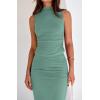 imageBTFBM Summer Two Piece Skirt Set for Women 2025 Dressy Lightweight Sleeveless Knit Top Going Out Split Maxi Skirt SetFruit Green