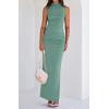 imageBTFBM Summer Two Piece Skirt Set for Women 2025 Dressy Lightweight Sleeveless Knit Top Going Out Split Maxi Skirt SetFruit Green