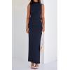 imageBTFBM Summer Two Piece Skirt Set for Women 2025 Dressy Lightweight Sleeveless Knit Top Going Out Split Maxi Skirt SetNavy