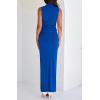 imageBTFBM Summer Two Piece Skirt Set for Women 2025 Dressy Lightweight Sleeveless Knit Top Going Out Split Maxi Skirt SetRoyal Blue
