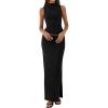 imageBTFBM Summer Two Piece Skirt Set for Women 2025 Dressy Lightweight Sleeveless Knit Top Going Out Split Maxi Skirt SetBlack