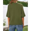 imageBTFBM Short Sleeve Cardigans for Women Button Up Sweaters Y2k Spring Summer 2025 Crew Neck Business Casual Work ClothesArmy Green