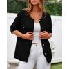 imageBTFBM Short Sleeve Cardigans for Women Button Up Sweaters Y2k Spring Summer 2025 Crew Neck Business Casual Work ClothesBlack
