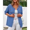 imageBTFBM Short Sleeve Cardigans for Women Button Up Sweaters Y2k Spring Summer 2025 Crew Neck Business Casual Work ClothesBlue