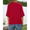 imageBTFBM Short Sleeve Cardigans for Women Button Up Sweaters Y2k Spring Summer 2025 Crew Neck Business Casual Work ClothesRed