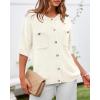 imageBTFBM Short Sleeve Cardigans for Women Button Up Sweaters Y2k Spring Summer 2025 Crew Neck Business Casual Work ClothesWhite