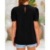 imageBTFBM Womens Dressy Casual Blouses Business Work Tops Lace Trim Short Sleeve Office Shirts 2025 Summer Spring OutfitsBlack