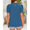 imageBTFBM Womens Dressy Casual Blouses Business Work Tops Lace Trim Short Sleeve Office Shirts 2025 Summer Spring OutfitsLake Blue