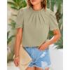 imageBTFBM Womens Dressy Casual Blouses Business Work Tops Lace Trim Short Sleeve Office Shirts 2025 Summer Spring OutfitsLight Green