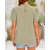 imageBTFBM Womens Dressy Casual Blouses Business Work Tops Lace Trim Short Sleeve Office Shirts 2025 Summer Spring OutfitsLight Green