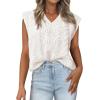 imageBTFBM Womens Oversized Sweater Vest 2025 Summer V Neck Casual Sleeveless Sweaters Loose Cable Knit Pullover TopsWhite