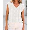 imageBTFBM Womens Oversized Sweater Vest 2025 Summer V Neck Casual Sleeveless Sweaters Loose Cable Knit Pullover TopsWhite