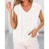 imageBTFBM Womens Oversized Sweater Vest 2025 Summer V Neck Casual Sleeveless Sweaters Loose Cable Knit Pullover TopsWhite