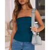 imageBTFBM Womens Strapless Tube Tops Summer Spring Clothes 2025 Trendy Casual Ruched Stretchy Going Out Bodycon Bandeau TopDark Blue