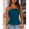imageBTFBM Womens Strapless Tube Tops Summer Spring Clothes 2025 Trendy Casual Ruched Stretchy Going Out Bodycon Bandeau TopDark Blue